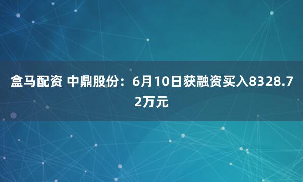 盒马配资 中鼎股份：6月10日获融资买入8328.72万元